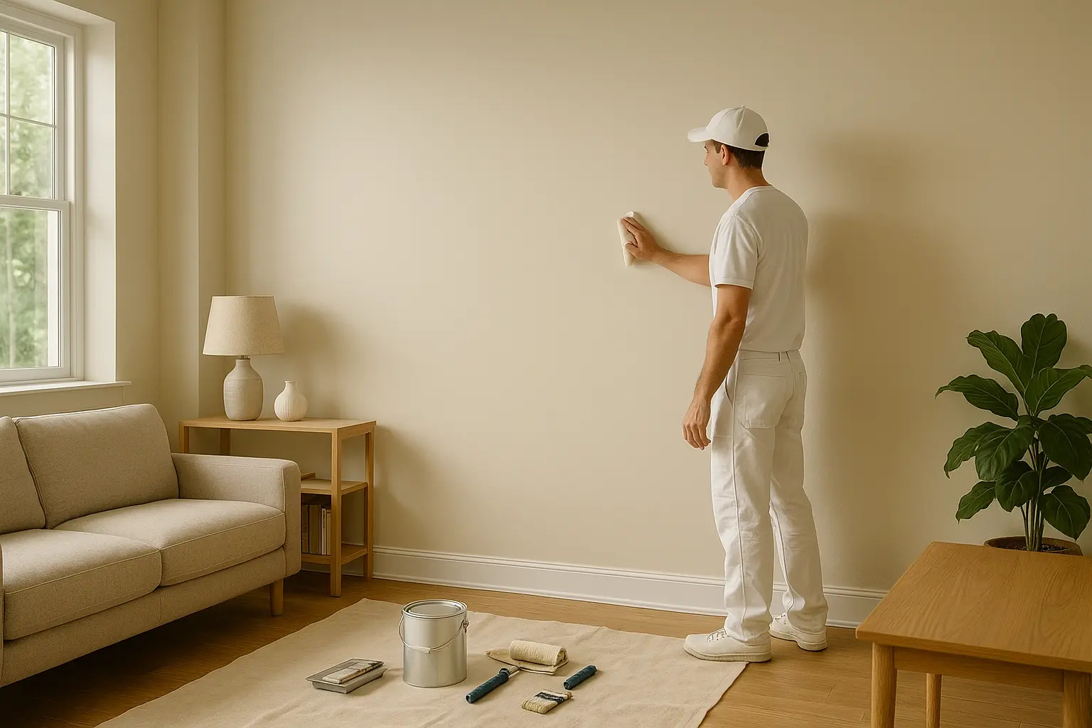 Before and after interior painting