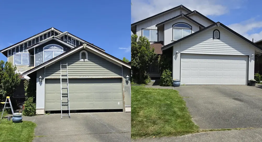 Full Exterior Repaint in North Tacoma, WA before and after
