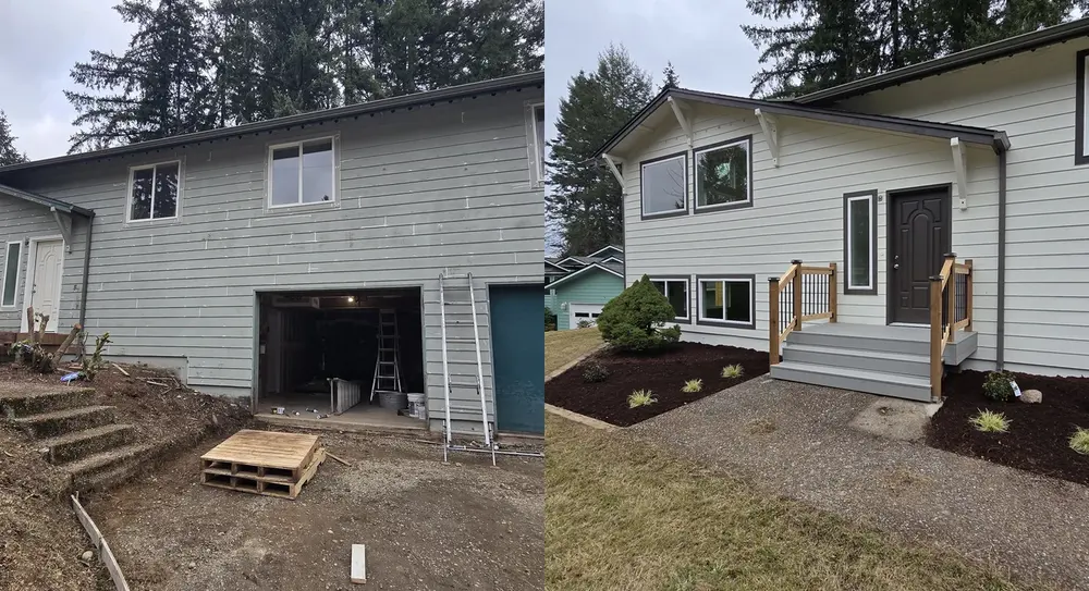 Exterior Siding & Trim Color Update before and after